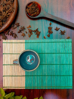 Teal Thai Handcrafted Bamboo Placemats (Set of 2)