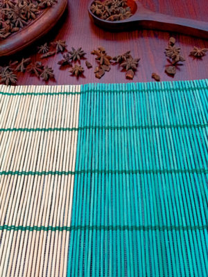 Teal Thai Handcrafted Bamboo Placemats (Set of 2)