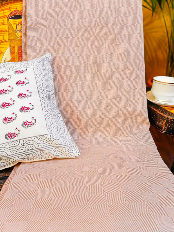 Butterfly Brick Red Handwoven Cotton Throw/Dohar (L-100in|W-56in)