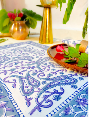 Pinjore Cotton Hand Block Printed Table Placemat and Napkin Set Of 4 (Napkins-2|Placemats-2)