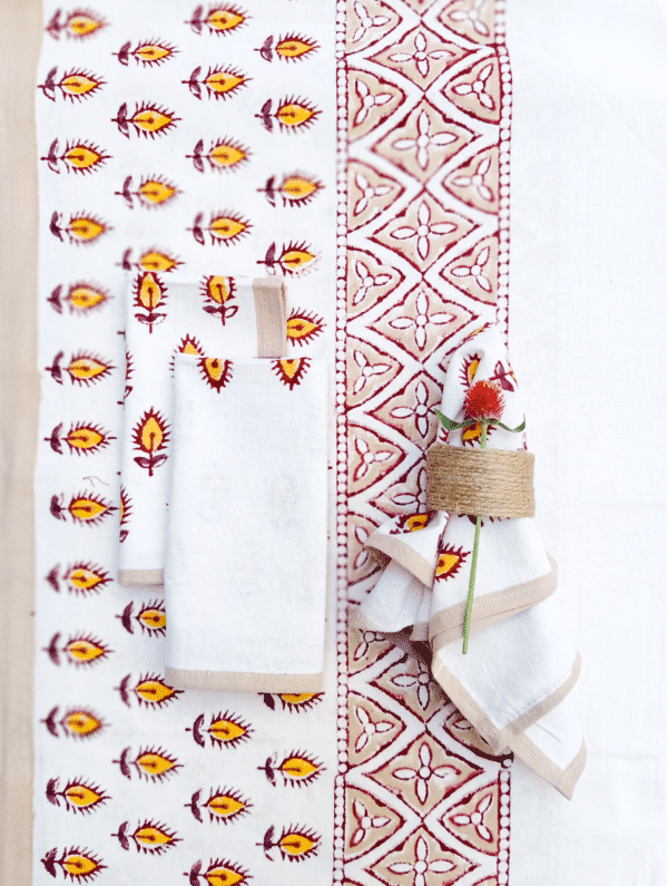 Butidar Cotton Hand Block Printed Table Napkin Set Of 2 (L-13 In X W-13 In)