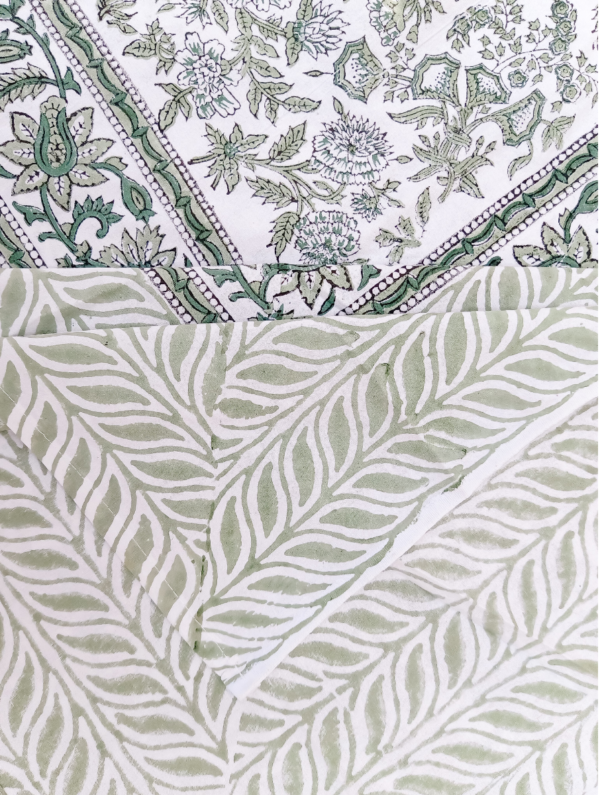 Bloom & Bud Cotton Hand Block Printed Bedsheet With Pillowcase (L-108 In X W-108 In)