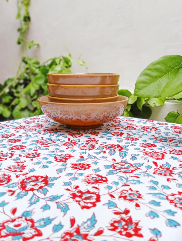 Ketki Cotton Hand Block Printed Table Cover (L- 85 Inches X W- 55 Inches)